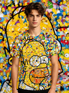 Low-cost Wholesale to Map Custom Casual <strong>Simpsons</strong> 3D Printing Breathable Loose Men's Summer Men's Short-sleeved <strong>T</strong>-<strong>shirt</strong>. - Product Image 2