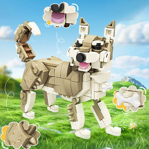 6 in1 Farm Brown Horse Süße Wildlife Red Panda Koala Welpen Mini Collection Modelle Geschenke Capybara Dog Zoo Toy Building Brick Set - Product Image 4