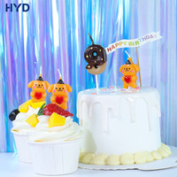 Adorable Adorno para Pastel de Perro 2026 con Sombrero, Vela de Cumpleaños con Forma de Cachorro 3D, Insertos Decorativos Estilo Animal para Decoración de Pasteles de Mascotas