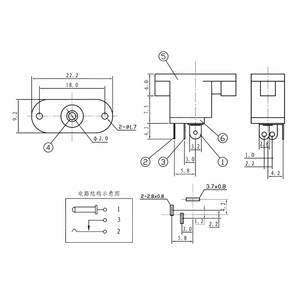 مقبس طاقة تيار مستمر <span class=keywords><strong>DC</strong></span>-018 مع أذنيات تثبيت، مقبس <span class=keywords><strong>DC</strong></span> عمودي بفتحة ممرية 5.5x2.1 مم 5.5x2.5 مم، موصل شحن أنثوي أسطواني - Product Image 2