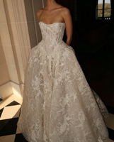 S2466Y Nouvelle Arrivée 2026 Robe de Mariée Principale Style Princesse Luxueuse, Rétro Français, Sans Bretelles, en Dentelle, avec Traîne Imposante et Effet Amincissant