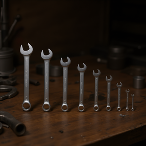 Short Combination Wrench <b>Set</b> 8 Piece Metric Open End Ring Spanner <b>Tools</b> - Product Image 3