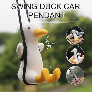 Swing Duck <b>Car</b> Pendant White Plaster <b>Decorative</b> Ornament For Rearview Mirror - Product Image 5