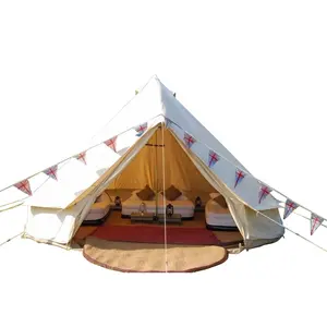 التخييم خيمة مصنوعة من الجلد مخروطية الشكل الاطفال القطن خيمة قماش ناقوسية الشكل 7m