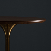 BILIDO Table de bar moderne meubles de salle à manger ronde couleur noyer dessus de Table en bois base en métal doré Restaurant Table à manger de jardin