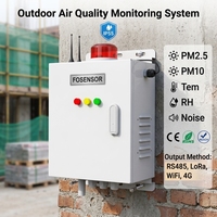 Système de surveillance de la qualité de l'air Fosensor AQMS, capteur de poussière PM2.5 PM10 TSP, capteur de bruit, température, humidité relative pour la surveillance de la pollution atmosphérique extérieure