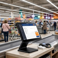 Système de point de vente tout-en-un avec écran tactile double de 15,6 pouces pour magasins de vêtements, pharmacies et restaurants