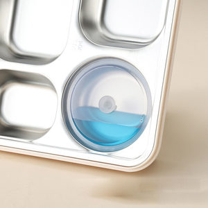 กล่องข้าวสแตนเลสสำหรับผู้ใหญ่ ป้องกันการรั่วซึม 3/4 ช่อง กล่องใส่อาหารกลางวัน ถาดแบ่งอาหาร - Product Image 4