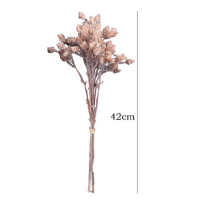 <b>Artificial</b> Pine Cone <b>Bouquet</b> Milky White Orange Coffee Long Branched Wedding Home Decor Soft Plastic Reusable - Product Image 5