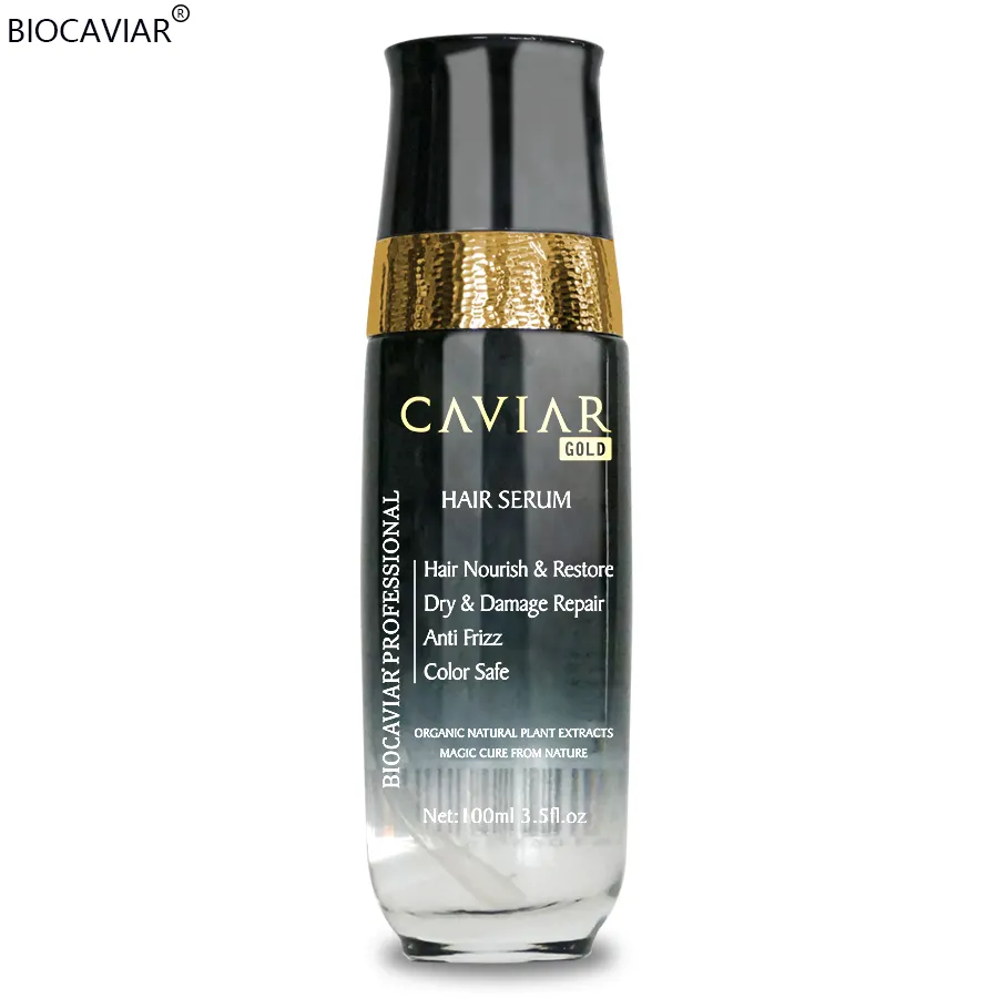 Silky Smooth Boost Shine Weichheit Bio Caviar Haaröl Reparatur Serum mit botanischen Extrakten 100ML infundiert