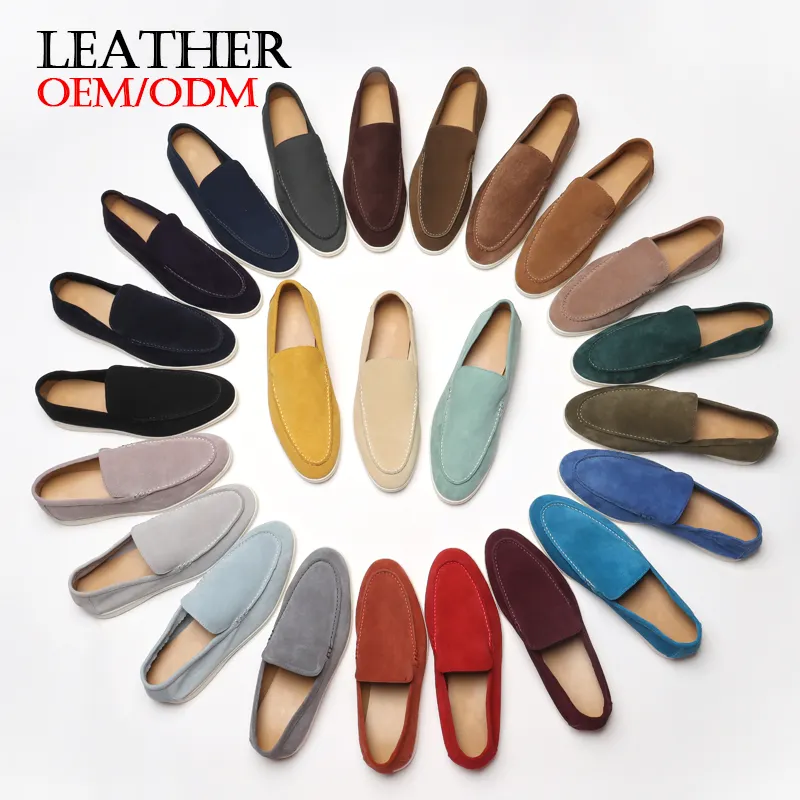 Handgemaakte Heren 100% Echt Lederen Casual Loafers Hoge Kwaliteit Mode Wandelstijl Schoenen Voor Mannen Aangepaste Fabriek