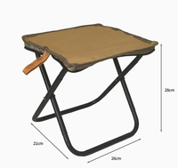 Tabouret pliable en métal et tissu pour extérieur 21x26x28cm, chaise portable pour jardin, camping, pêche, plage, pique-nique, parc, mobilier tropical