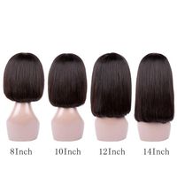 Perruque Bob en cheveux humains fabriquée à la machine avec frange, ondulations naturelles, perruque courte Bob, compatible avec la teinture et la permanente, pour toutes les formes de visage