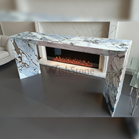 Table console en marbre blanc éléphant, forme en U, table d'entrée, table de couloir, marbre massif de luxe pour la décoration de la maison et de la villa