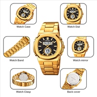 SKMEI 2279 trois temps affichage montre à Quartz pour hommes affaires doux Mature double mouvement bracelet en acier 3ATM mâle montre-bracelet cadeau