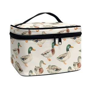 Sac de toilette personnalisé avec logo, trousse de maquillage avec fermeture éclair, grande capacité pour femmes, sac de voyage avec poignée, organiseur de rangement pour articles de toilette - Product Image 1