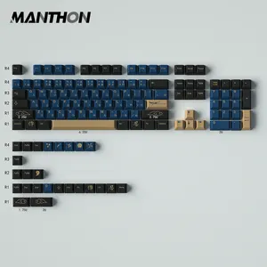 129 touches bleu samouraï Keycaps cerise profil PBT colorant Sublimation clavier mécanique Keycap