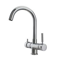 Robinet de cuisine 3 voies avec filtre à eau, double poignée, pulvérisation latérale, flexible, nickel brossé, sans plomb, vente en gros pour hôtels, usine, usage commercial