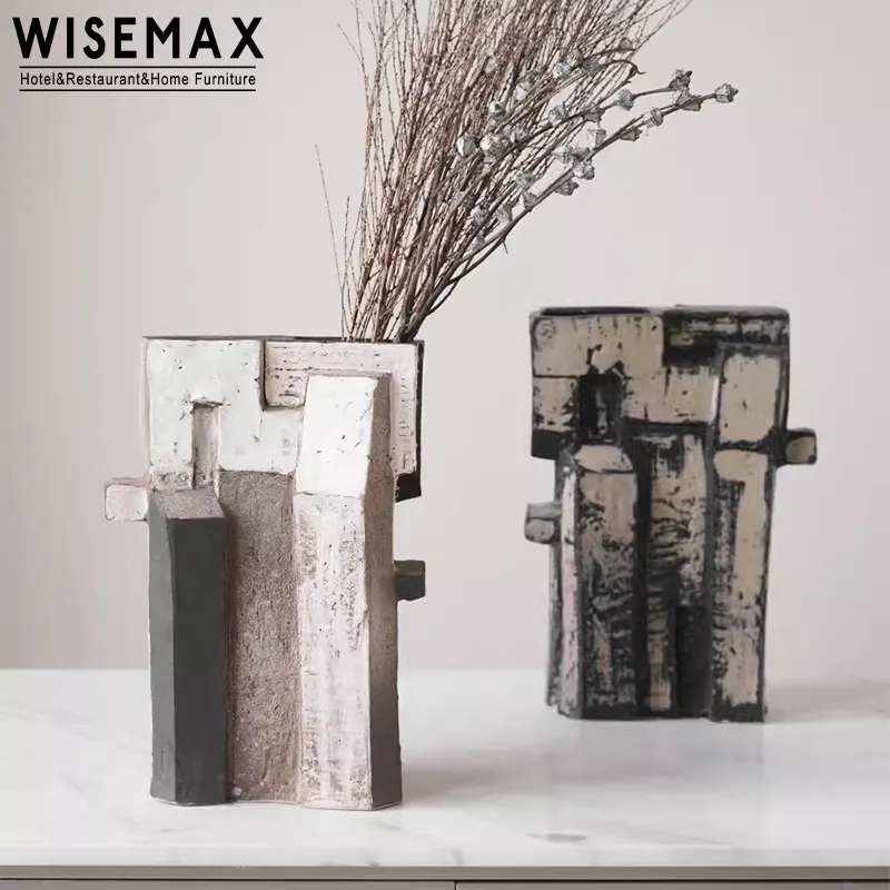 Wisemax - Vaso de cerâmica para decoração de sala de estar, acessório de mesa e console para ambientes internos, com design artístico, ideal para uso em sala de estar