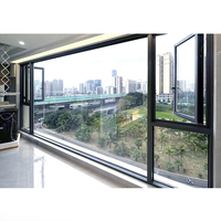 Ventana Moderna Horizontal de Aluminio con Doble Acristalamiento, Aislamiento Térmico, Impermeable, Insonorizada, Resistente a Huracanes, de Acero Inoxidable