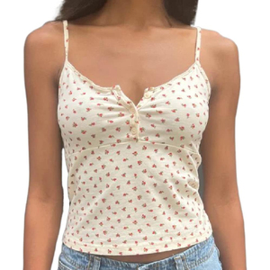 Débardeur en tricot doux avec bordure en dentelle, mélange de coton, pour femme, décontracté, idéal pour les journées chaudes et polyvalent au quotidien - Product Image 2