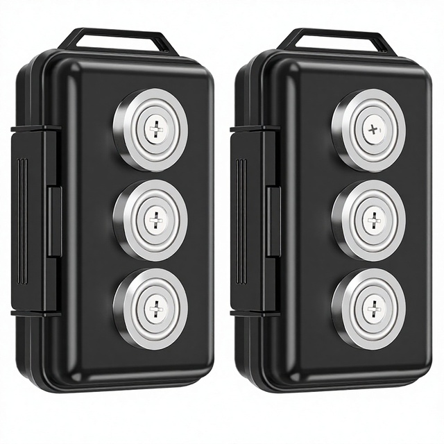 Upgraded Lockable Magnetic Key Holder for Car with Faraday Bag Zone Tracker 2 Pcs Hide-a-Key Waterproof Storage Box