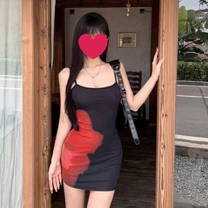 Black Tie Dye Print Bodycon Dress Women Summer 2025 Slim Fit Waist Cinching Hip Hugging Short Skirt Strapless Cocktail Dress - Product Image 5