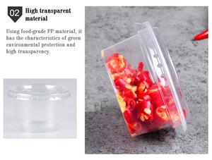 كوب صلصة بلاستيكي شفاف أحادي الجدار للاستخدام مرة واحدة مع غطاء سعة 1 أونصة حاوية للوجبات الجاهزة للسكر - Product Image 5