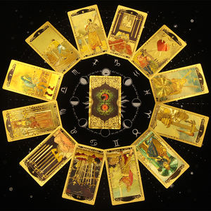卸売金箔タロットカードカラー印刷トランププラスチックPET防水プラスチックタロットボードゲームカード - Product Image 5