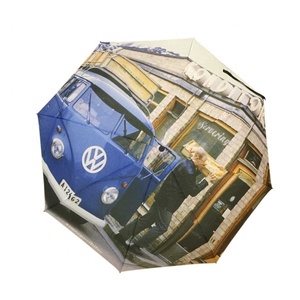 Transfert de chaleur numérique <span class=keywords><strong>Volkswagen</strong></span> voiture logo personnalisé impression voyage ouverture et fermeture automatiques <span class=keywords><strong>parapluie</strong></span> pliable pour le camping - Product Image 2