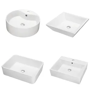 Lavabo Wash Art Basin Ceramic Sanitary Ware Rectangle Countertop Bathroom Vanity Vessel Sinks