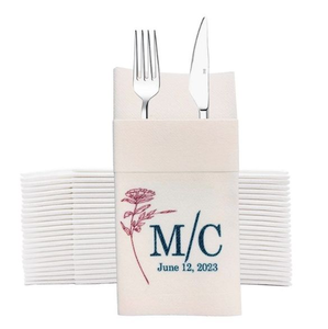 <span class=keywords><strong>Servilletas</strong></span> de papel Airlaid de 1 capa personalizadas, <span class=keywords><strong>servilletas</strong></span> impresas con logotipo de <span class=keywords><strong>Decoupage</strong></span>, dobladas en estilo bolsa Lisa para uso en restaurantes y bodas - Product Image 1