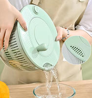 Essoreuse à salade manuelle en plastique pour cuisine, avec poignée rotative, passoire, égouttoir et hachoir à 6 lames pour la préparation culinaire