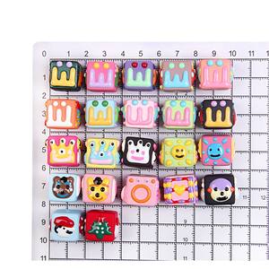 Dessin animé mat peint à la main acrylique perle en vrac Lucite chaîne de téléphone portable bricolage accessoire mixte stylo perle - Product Image 4