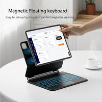 Nuevo Teclado Inalámbrico BT Magic Keyboard con Funda Magnética, Retroiluminación LED, Panel Táctil y Trackpad para iPad de 10.9/11/12.9 Pulgadas