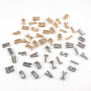 8Mm Bạc Trượt Quyến Rũ Thư A- Z Ban Đầu Thư Rhinestone Bảng Chữ Cái Số Túi Phụ Kiện Thư Trượt Quyến Rũ Số - Product Image 1