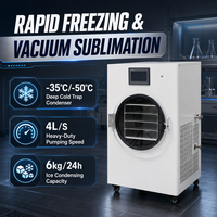 Machine de lyophilisation sous vide commerciale 6-8 kg, en acier inoxydable SUS304, pour aliments pour animaux, viande, fruits, avec espacement des plateaux de 70 mm, 2000 W
