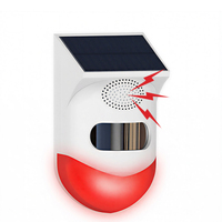 Système de sécurité pour ferme solaire avec téléchargement vocal personnalisé, détecteur de mouvement PIR 120 dB, sirène d'alarme à lumière stroboscopique, IP67