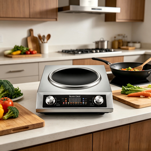 Placa de Cocina Eléctrica Infrarroja Multifuncional con Ventiladores Dobles, Cable de Alimentación de Cobre Puro y Acero Inoxidable, <span class=keywords><strong>para</strong></span> Hogar y Hotel (Estándar Alemán) - Product Image 5
