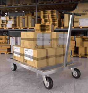 Carrello a Mano Pieghevole OEM in Acciaio 130*80cm con Piattaforma Piatta e Tubo Quadrato per Magazzino Industriale - Product Image 4