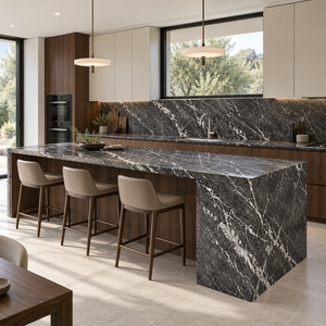 Natural Grigio Carnico <b>Marble</b> <b>Polished</b> Slabs for Villa Living Room Bathroom Walls Floors Modern Design Surface - Product Image 2
