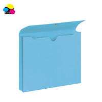 Papelería ecológica de alta calidad azul 350gsm papel de cartón prensado documento cartera carpeta de archivos productos de relleno