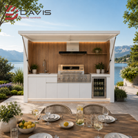 Ensemble de cuisine extérieure direct usine avec armoires en acier inoxydable, barbecue, évier et îlot de rangement pour projets de villas et patios