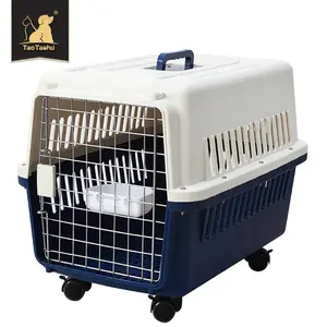 TaoTaohui Commercio All'ingrosso esterno portatile pet cane e di gatto gabbia, traspirante, sicuro e durevole di plastica pet valigia approvato da airlines