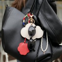 EDGE Porte-clés personnalisés en cuir PU pour lunettes de soleil, mignons et fonctionnels, en forme d'animaux et de nourriture, designs variés, breloques de sac