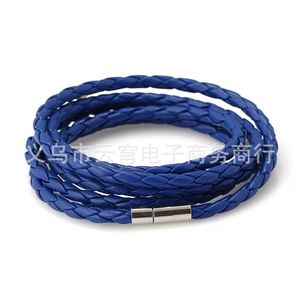 European And American Style 5 Layer Pu <b>Leather</b> <b>Bracelet</b> With Snap Clasp For Gift - Product Image 3