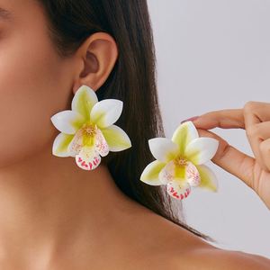 Conjunto de Collar de Cuerda Encerada con Flores de Tela Coloridas y Pendientes Largos de Flor Grande para Fiesta en la Playa, Estilo Bohemio de Verano - Product Image 5