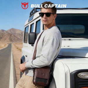 กระเป๋าหนังแท้ BULLCAPTAIN รุ่นคลาสสิค ดีไซน์แบบสะพายข้าง กันน้ำ  รับทำโลโก้ตามสั่ง  กระเป๋าผู้ชาย  OEM ODM - Product Image 5