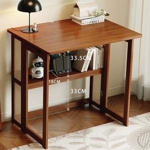 Computer desk, bedroom, home desk, bookshelf integrated <b>table</b>, student study desk, simple rectangular <b>office</b> desk - Product Image 1