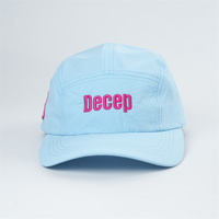 Nylon Custom Camp Caps Custom 5 Panel Borduurwerk Ongestructureerde Hoeden